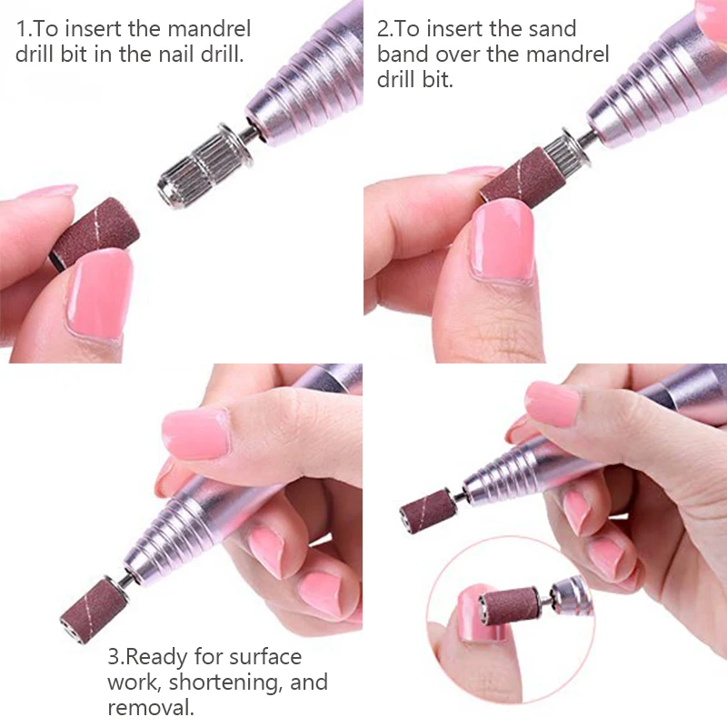 100/50/25 stücke Nagel Schleif Ring Bands Elektrische Maniküre Nagel Bohrer Bits 80/120/180 Grit Gel Nagellack Entfernung Pediküre Werkzeug – Detail 5