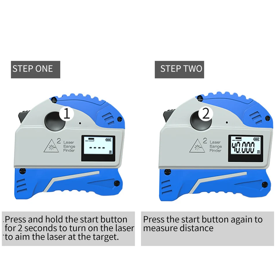 T100102 Laser Tape Measure Automatic Electronic Distance Measuring Tool Wear-resistant Woodworking Ruler Range Finder