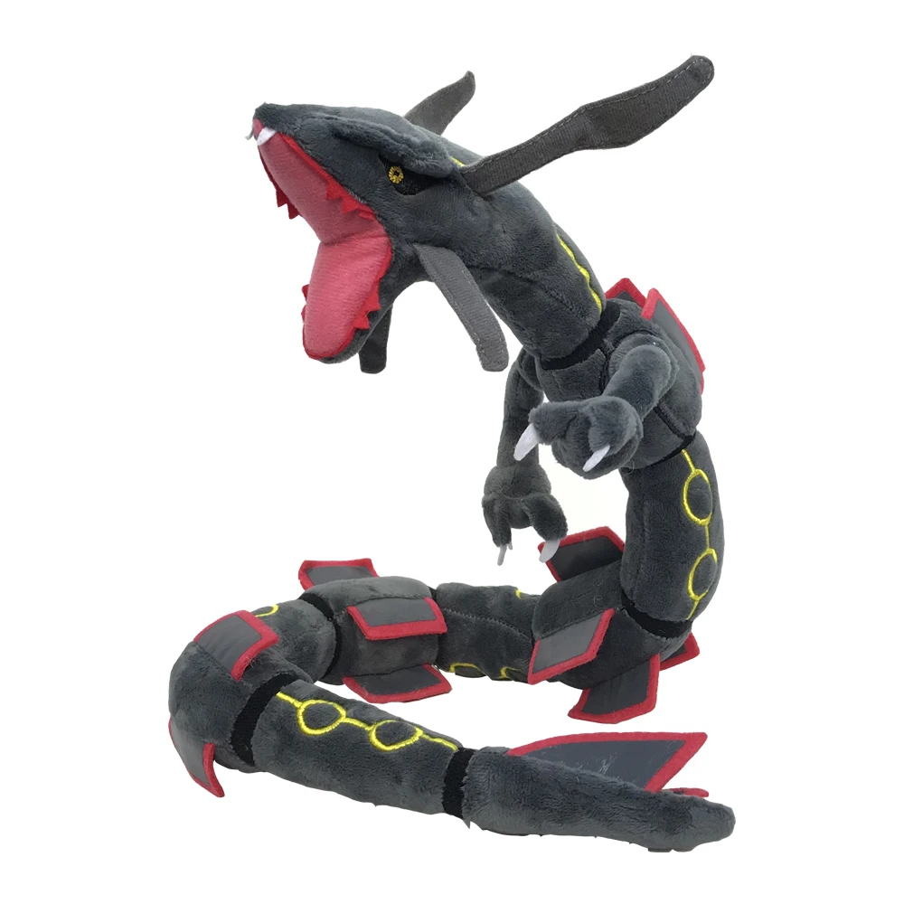 Pokemon Shiny Rayquaza Plush Toy Black Mega Dragon Soft Stuffed Animal Cartoon Figures Doll 30.7\