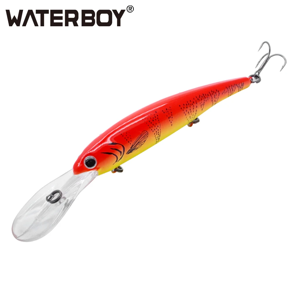 Băng Cướp Sâu Walleye Crankbaits 12Cm 20G Dài Môi Minnow Mồi Dụ Cá Wobbler Bơi Nhân Tạo Pesca Cứng Mồi Câu Cá