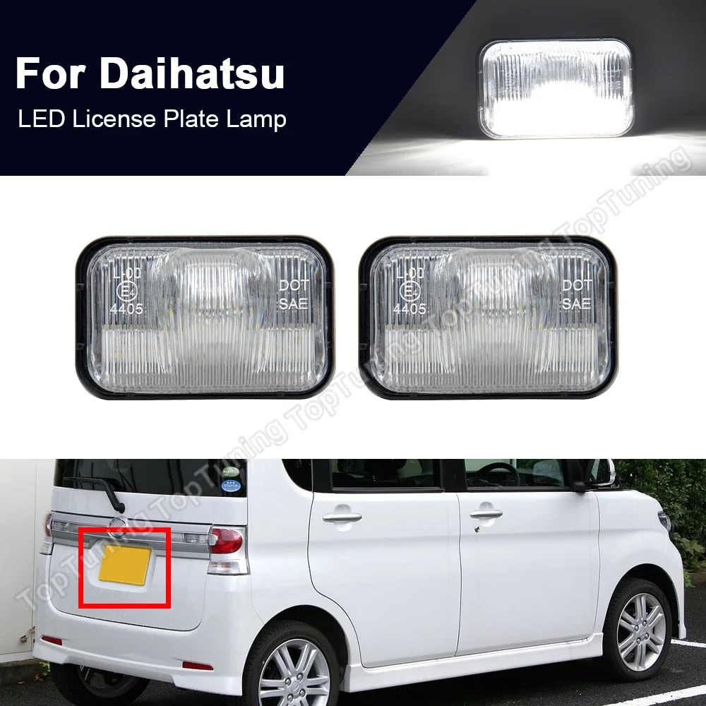 

2PCS LED License Number Plate Light Lamp For Daihatsu Wake LA700S Boon M700S Cast LA250S Chiffon LA610F Move Pixis Stella Tanto