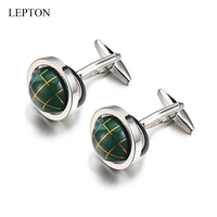 High Quality Novelty Globe Earth Cufflinks For Mens Lepton Rotatable Globe Planet Earth World Map Cuff links Relojes Gemelos