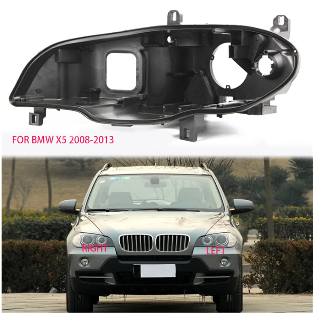 

Headlight Base Front Auto Headlight Housing For BMW X5 E70 2007 2008 2009 2010 2011 2012 2013 Headlight Black Casing