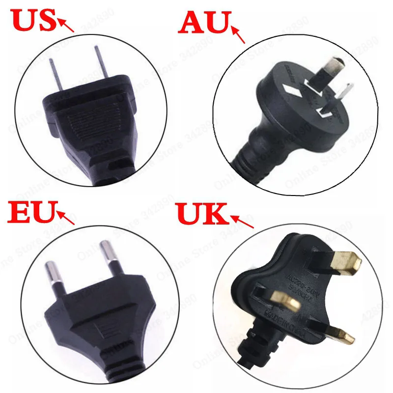 42V 2A Battery Charger for 36V Li-ion Battery 10S 18650 pack Connector RCA 8MM Power Supply Adapters