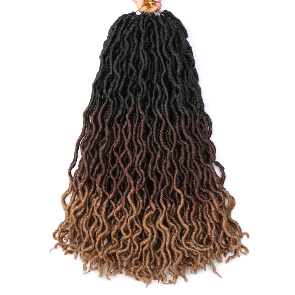 Gypsy Locs Synthetische Goddess Faux Locs Häkelhaar Weiche Zöpfe Dreadlocks Lockige Twist-Flechthaare für Frauen Schwarz 15 Stränge – Detail 7