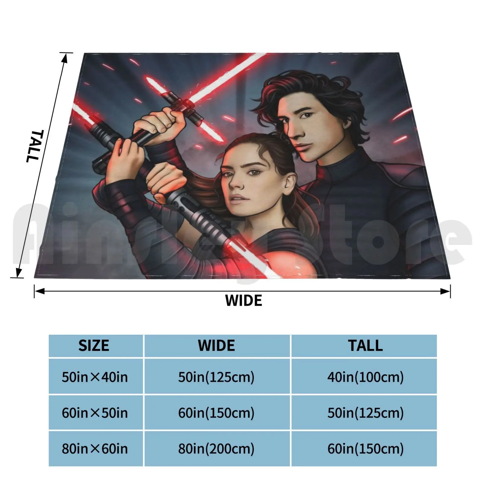 Reylo-Defiance Blanket For Sofa Bed Travel Reylo Dark