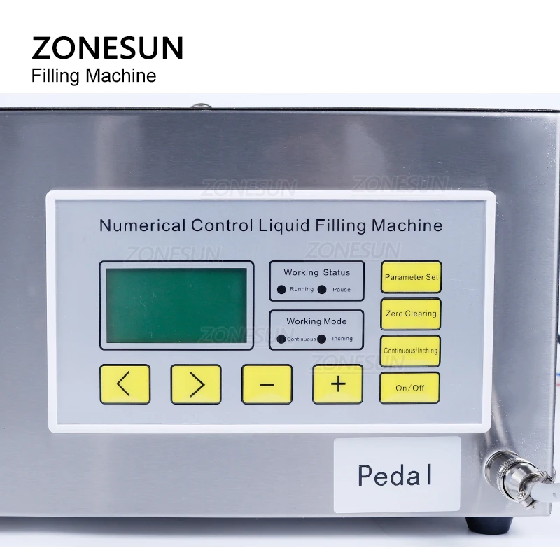 ZONESUN ZS-DP621W Semi automatic Liquid Weighing and Filling Machine Edible Oil Milk  Diaphragm Pump Water Bottle Filler