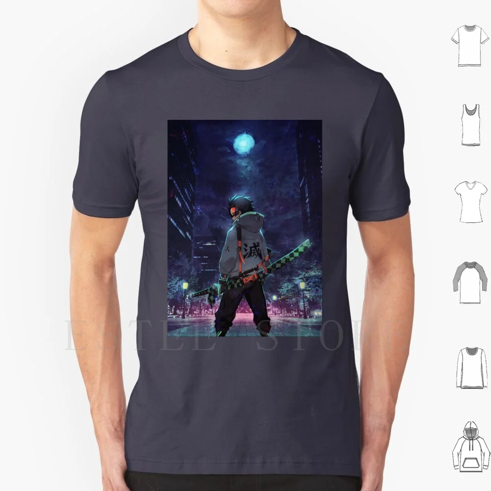 Camiseta Kimetsu No Yaiba DIY talla grande 100% algodón Demon Kimetsy No Yaiba Demon Anime Kimetsu No Yaiba Anime Manga Kimetsu