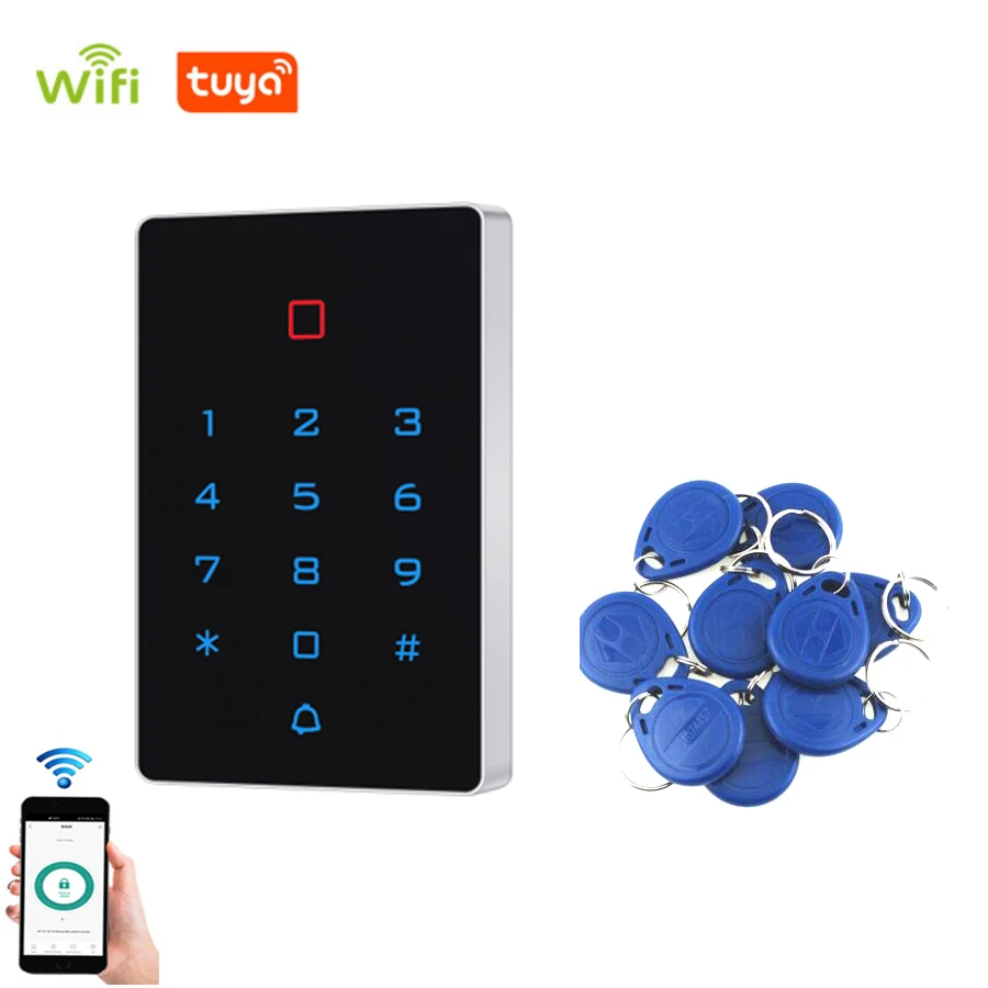 T12 WIFI Tuya Smart Door Lock Waterproof Door Access Control 125KHZ EM Standalone Keypad RFID Card Door Entry Access Controller