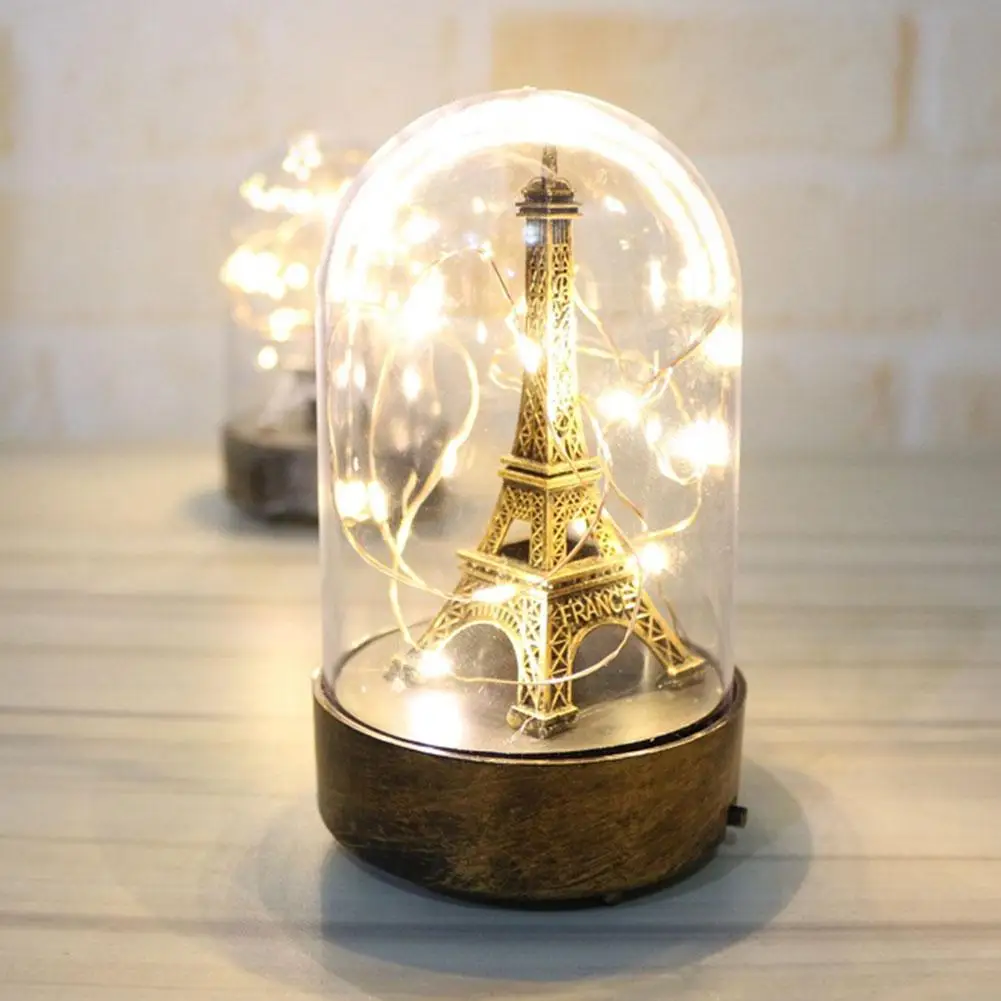 Romantic LED Table Lamp For The Bedroom Night Lights Paris Tower Light Night Lamp For Valentine's Day For Home Decorative Light