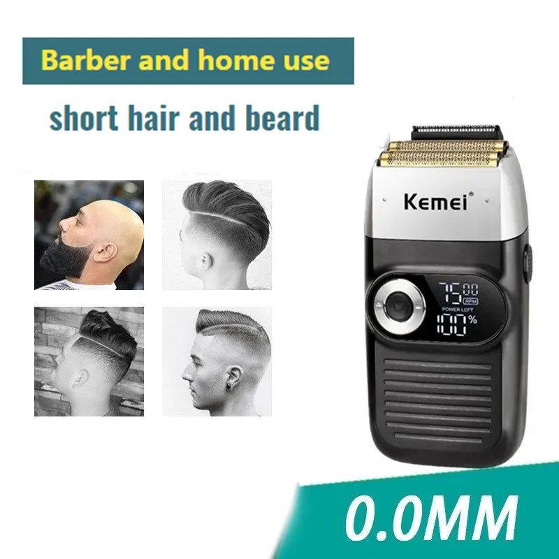 Kemei Electric Shaver Rechargeable Beard Trimmer Shaving Machine for Men Twin Mesh Washable Reciprocating Razor Li-on 5W KM-2026