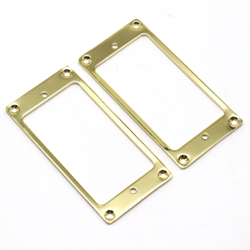 2 pcs Metal Pickup Ring Cover Frame Flat Pickup Mounting Rings for LP/SG Guitar