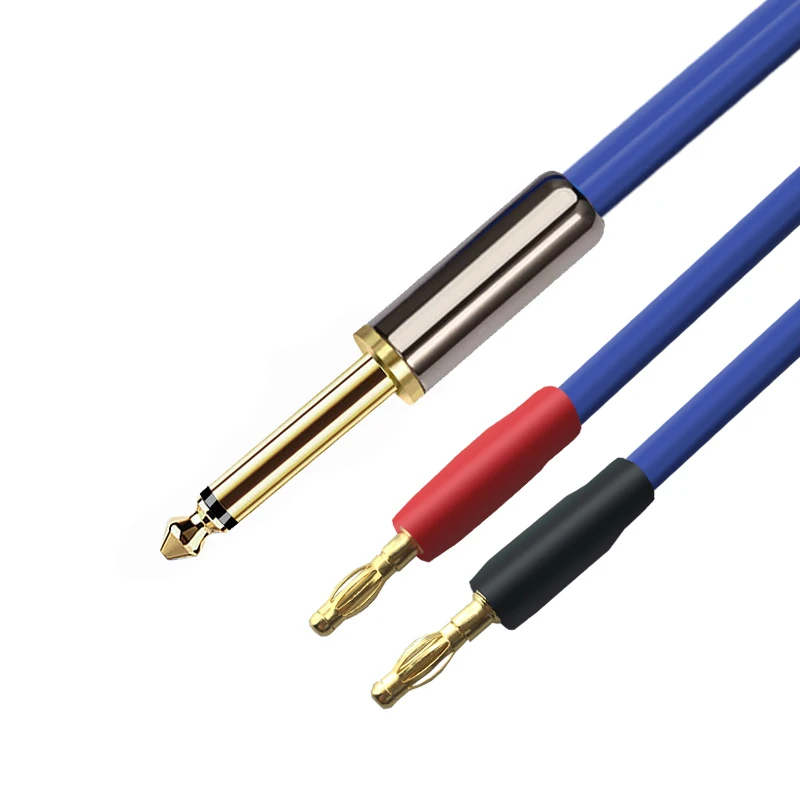 Hifi Active Speaker Cable MONO 6.35mm to Dual Spade 2Y for AMP Sound Mixer TS Jack 1/4 Inch to Banana Cable 1M 2M 3M 5M 8M 10M