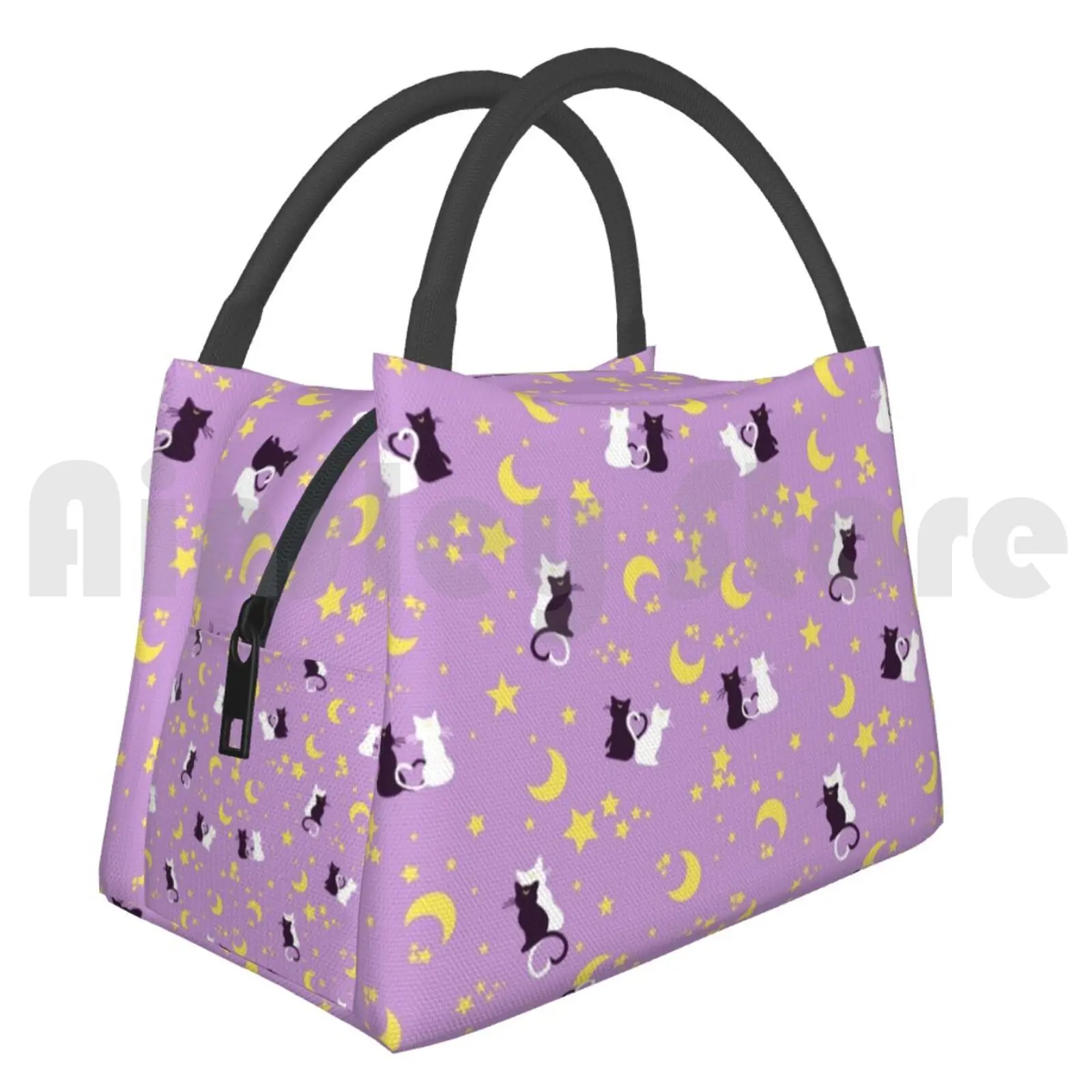 

Portable Insulation Bag Moon Kitties Lavender Sailor Moon Moon Kitty Artemis Luna Pastel Kawaii