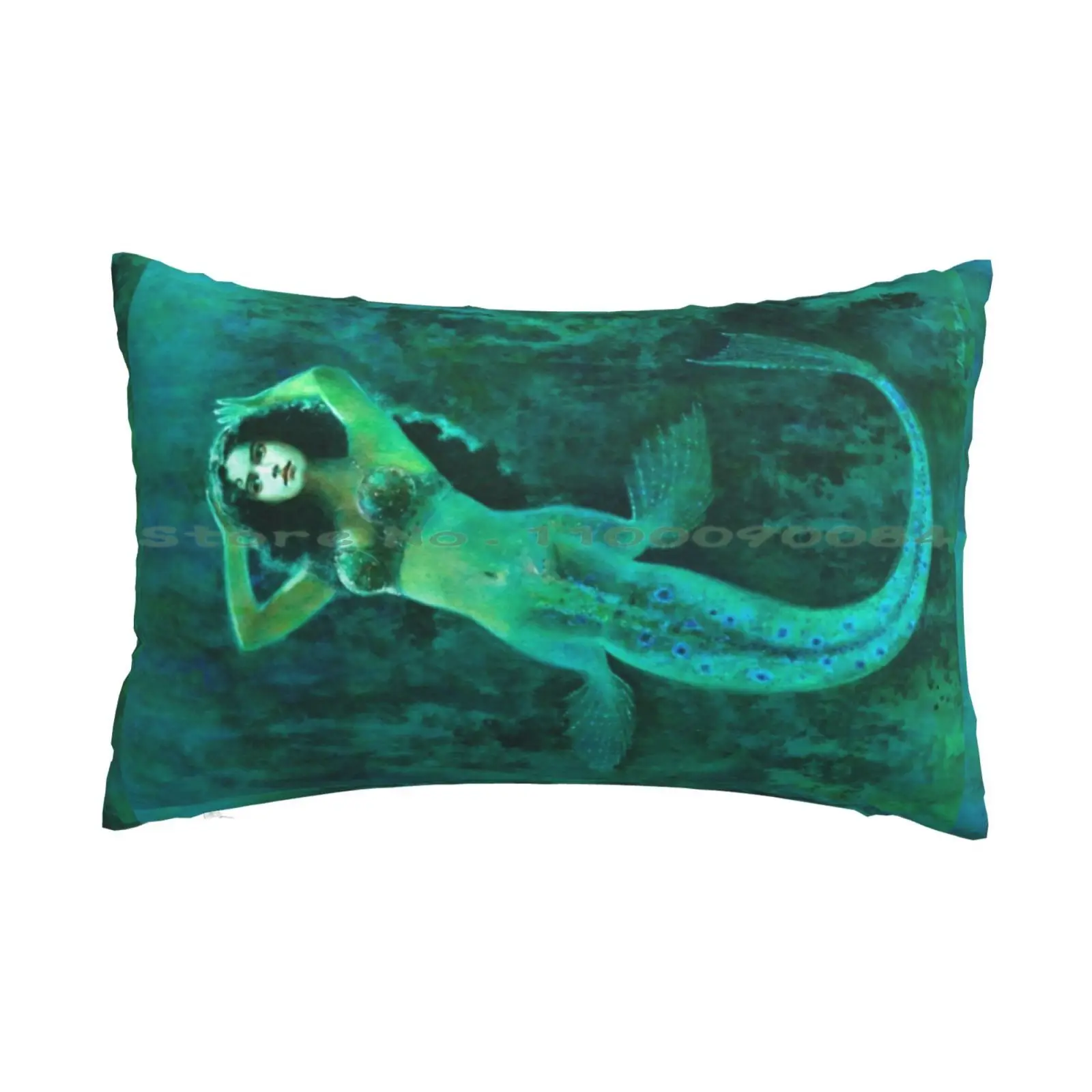 Vintage Surreal Mermaid Pillow Case 20x30 50*75 Sofa Bedroom Mermaid Vintage Geek Surreal Mythical Sea Siren Art Nouveau Gothic