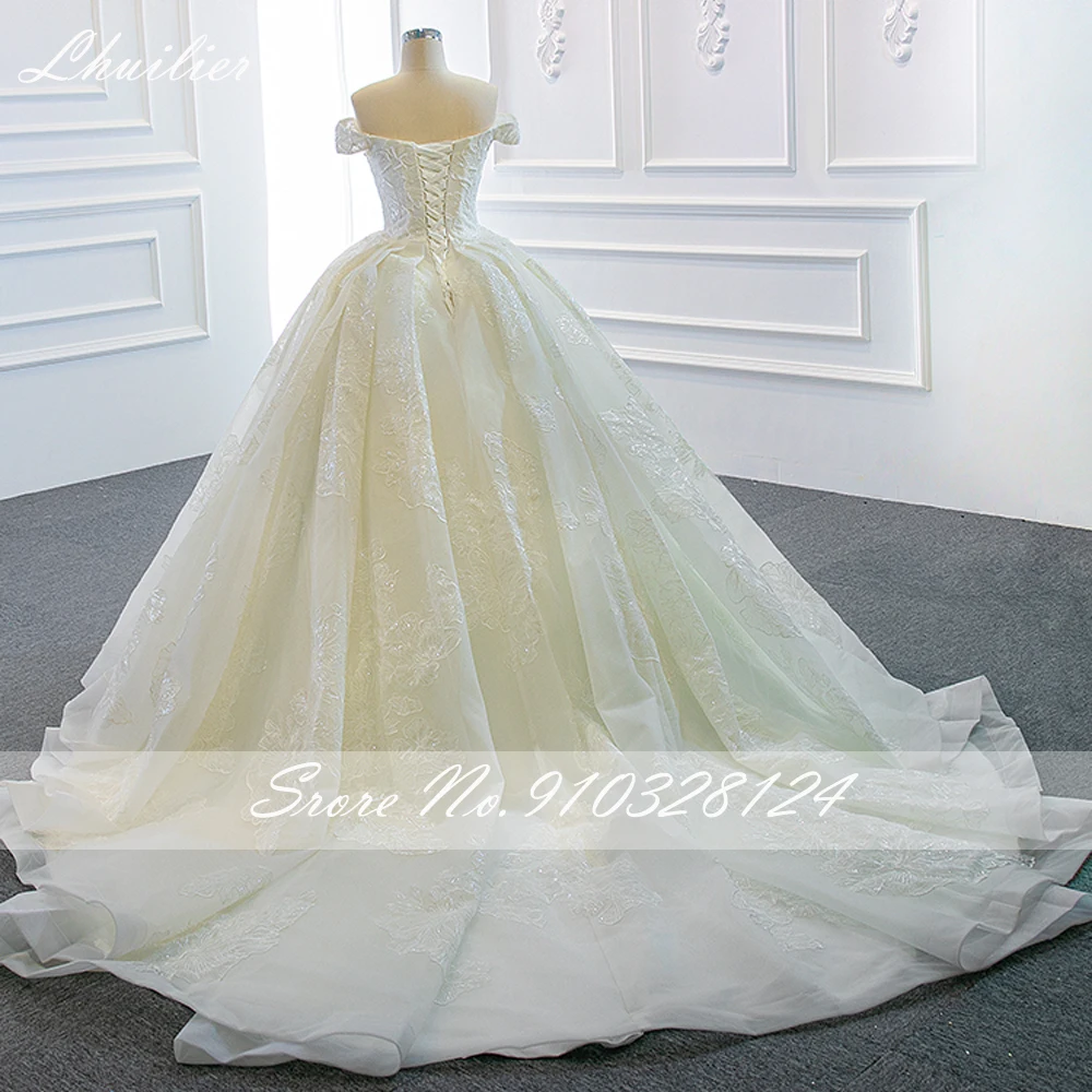 Lhuilier abiti da sposa con scollo a v in pizzo da donna con spalle scoperte abiti da sposa lunghi fino al pavimento con perline a vita alta