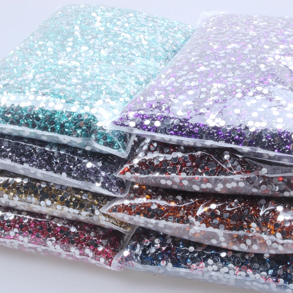 Resin Rhinestones 100000pcs 2mm Flatback Normal Colors Many Colors Choose Round Glue On Diamonds DIY Nails Art Decorations