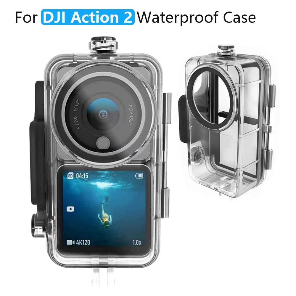 For DJI Action 2 Waterproof Case Diving Shell 45m Housing Cover Camera Dual Screen Set DJI Osmo Action 2 Camera Accessories