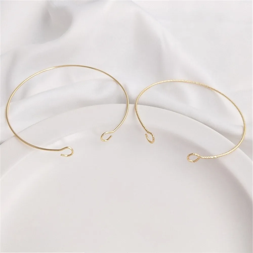 14K Gold Plated Hoop opening 9 word bracelet diy hand bracelet ring accessories bracelet jewelry material