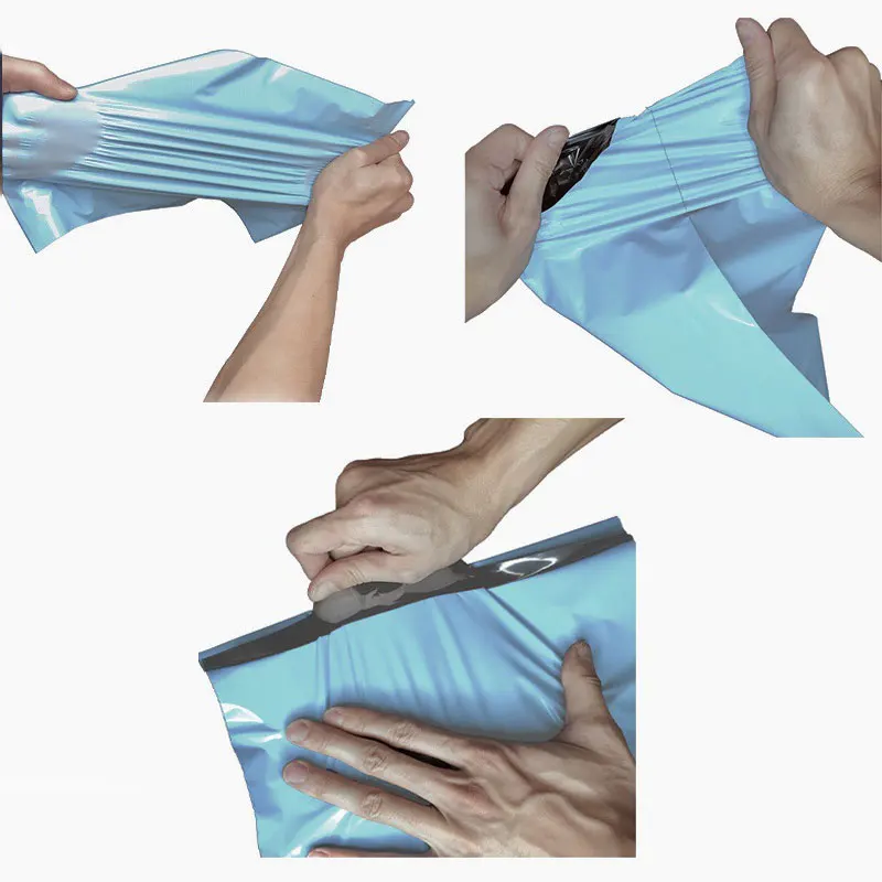 Blauwe Kleur Dikker Koerier Verpakking Zak 50 stks/partijen PE Plastic Kleding Envelop Mailing Zakken Waterdichte Self Seal Opbergtasje