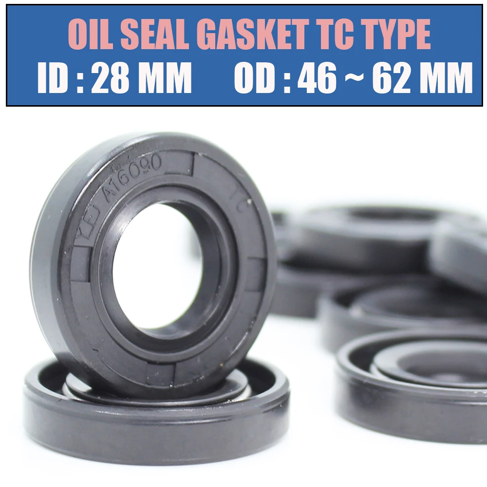 

ID 28mm Oil Seal Gasket TC Type Inner 28*46/47/48/50/52/56/57/58/62 mm 8Pcs Bearing Accessories Radial Shaft NBR Seals