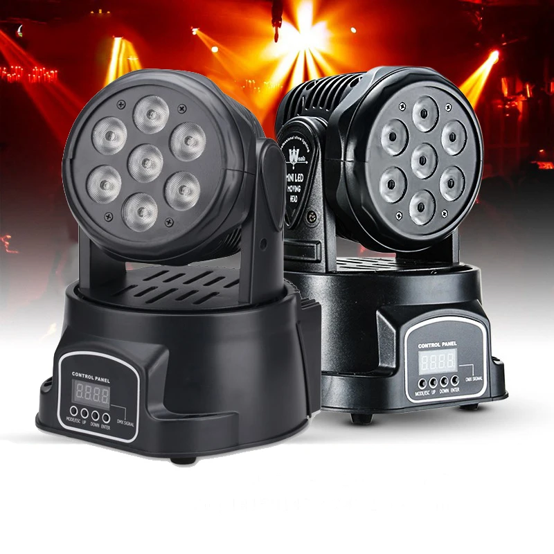 

2Pcs/lot DMX512 9/14 Channels Stage effects Lighting 7 RGBW 4in1 LED Moving head Wash light for Indoor DJ Disco KTV Club Party