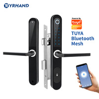 Tuya Smart Life Biometric Fingerprint Door Locks European Electronic Smart Door Lock RFID Card Code Lock For Aluminum Glass Door