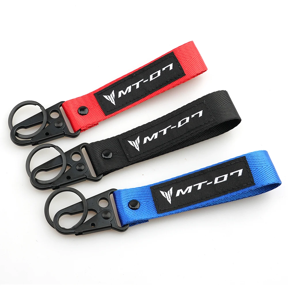 New Motorcycle Keychain For YAMAHA MT07 MT-07 MT 07 FZ07 FZ 07 Key Chain Keyring CNC Embroidery Key Chain Holder Black Blue Red