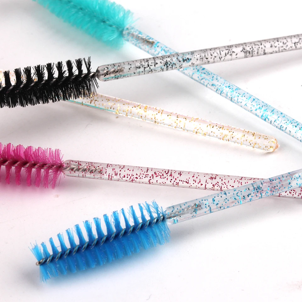 NEWCOcloser-Brosse à cils en cristal avec poignée en diamant, baguettes de mascara, outil d'extension de cils, bonne qualité, poulet, paquet de 50 pièces