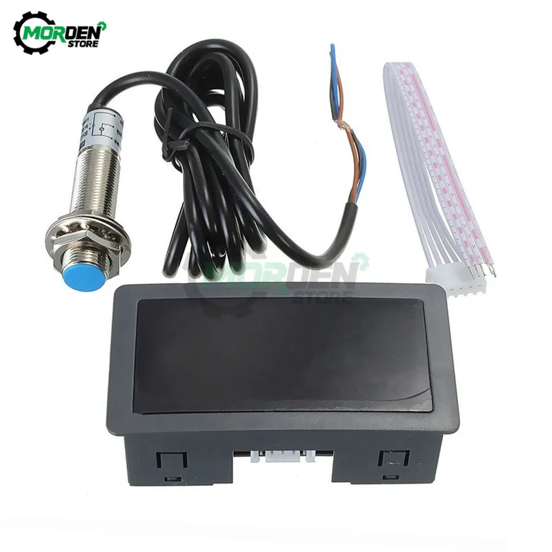 5.6 Inch 4 Digital LED Display Tachometer RPM Speed Meter High Precision Tachometer With Hall Proximity Switch Sensor NPN