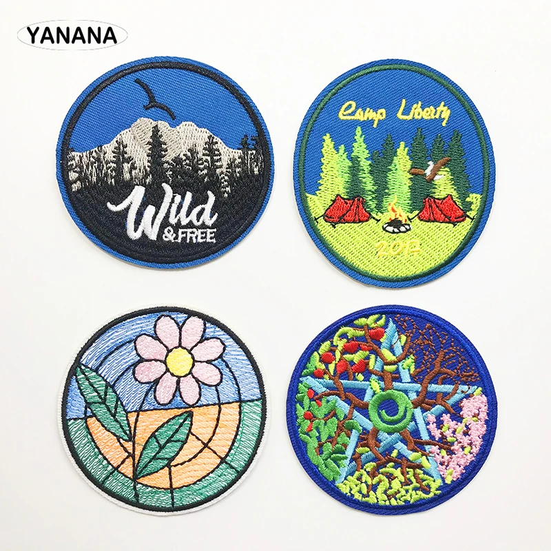 High-quality landscape embroidery with badges Iron on Patches for Clothing DIY Or Hobby collection