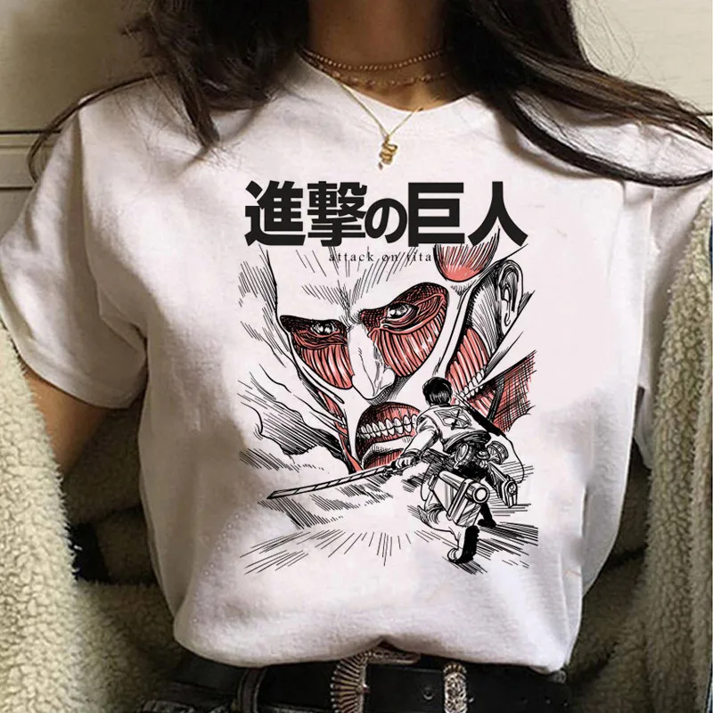 Hot Japanese Anime Attack on Titan T Shirt Women Kawaii Jiyuu No Tsubasa Graphic Tees Funny Levi Eren Harajuku Unisex Tshirt