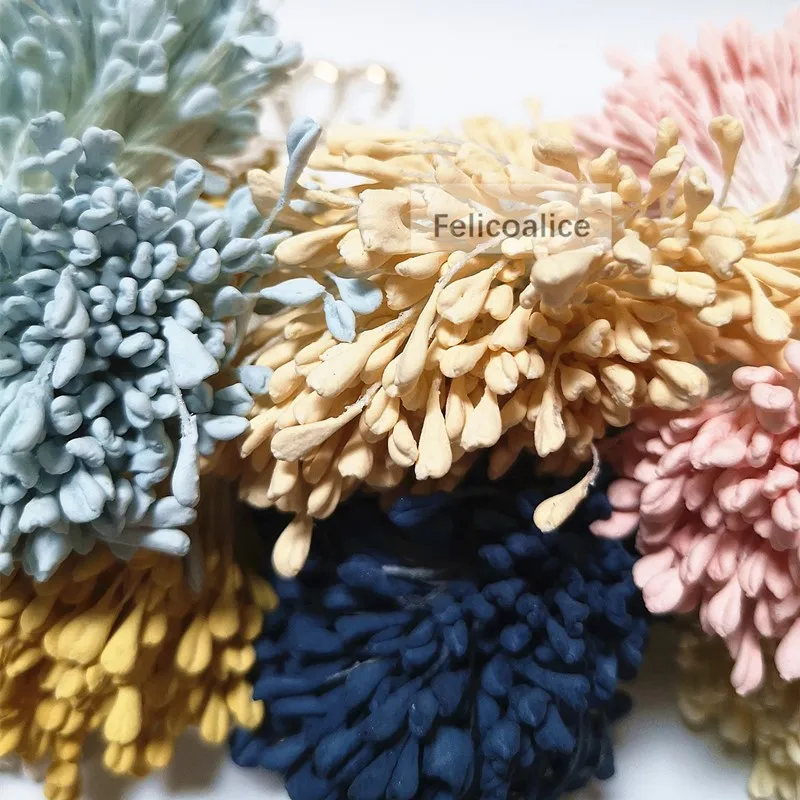 350pcs 5mm Mini Stamen Matte Handmade Artificial Flowers For Wedding Party Home Decoration DIY Flower Garland Craft Accessories