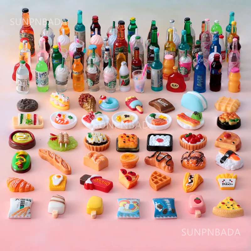 Bonita casa de muñecas en miniatura, comida de supermercado, aperitivos, Mini pastel, bebida de vino para muñeca Blyth BJD, accesorios de cocina