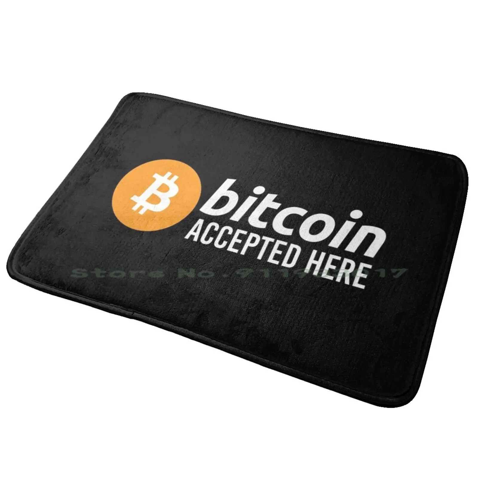 Bitcoin ( Btc ) Accepted Here Cryptocurrency Entrance Door Mat Bath Mat Rug Crpyto Shiba Army Blockchain Forever Love Shib