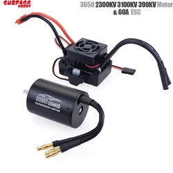 Multifunctional Surpass Hobby Waterproof 3650 2300KV/3100KV/3900KV Brushless Motor with 60A ESC Combo for 1/10 RC Car Truck