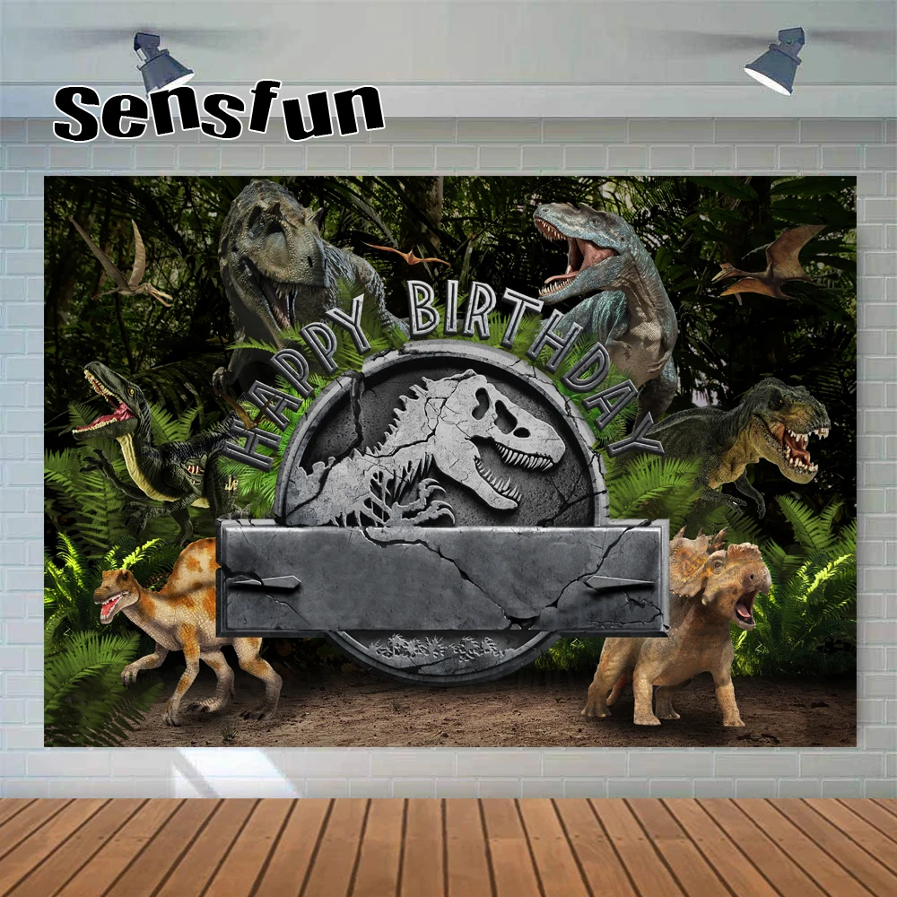 Sensfun Kỷ JuRa Thế Giới Nền Chụp Ảnh Phòng Thu Cho Sinh Nhật Bé Trai Tùy Chỉnh Hình Phông Nền Khủng Long Đồ Trang Trí