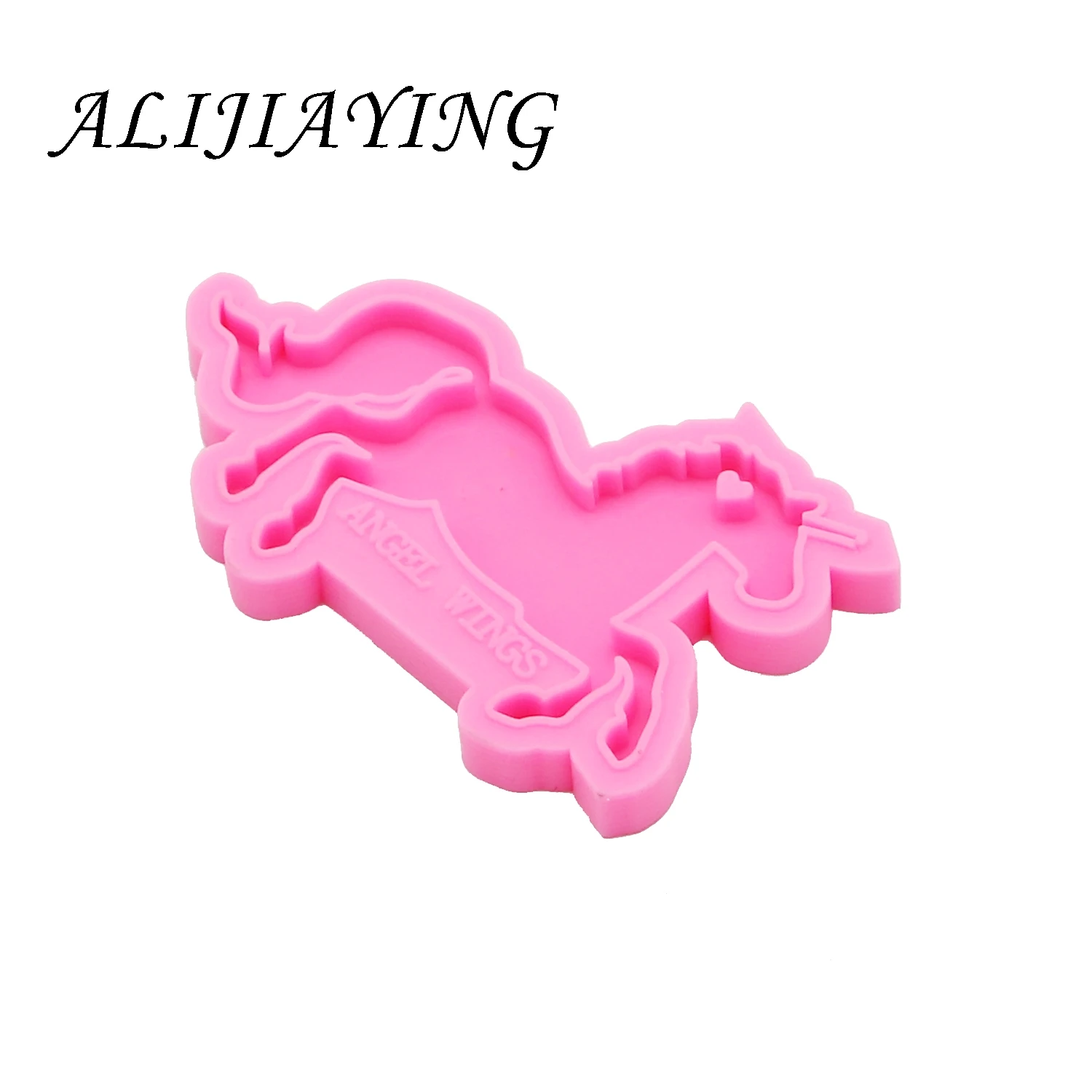 Shiny keychain Pegasus Unicorn horse key ring decoration silicone mold for DIY epoxy resin DY0151