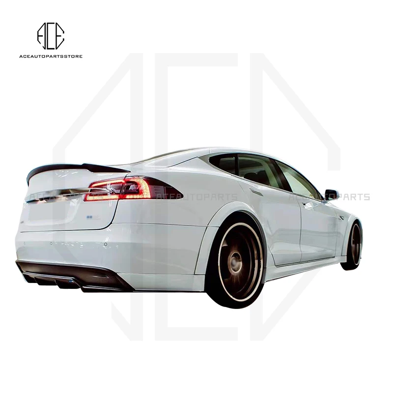 Real Carbon Fiber Side Skirts Wheel Arch Front Lip Rear spoiler Wing for Tesla Model S Body Kit