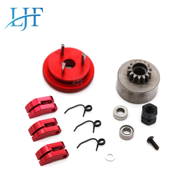 Clutch Bell Schoenen Lager 14T Gear Vliegwiel Montage Kit Set Springs Kegel Motor Moer Voor 1/8 Rc Auto Hpi hsp Axiale Himoto L35