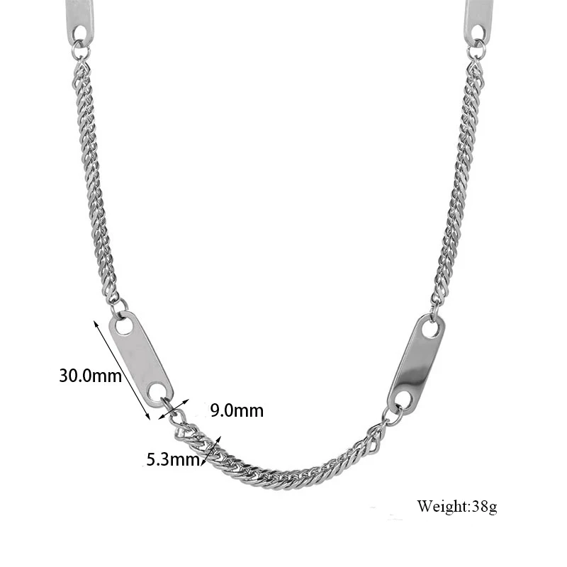 2021 Personality Hip Hop Punk Multilayer Chain Necklace Metal Pendant Stainless Steel Necklace for Women Jewelry