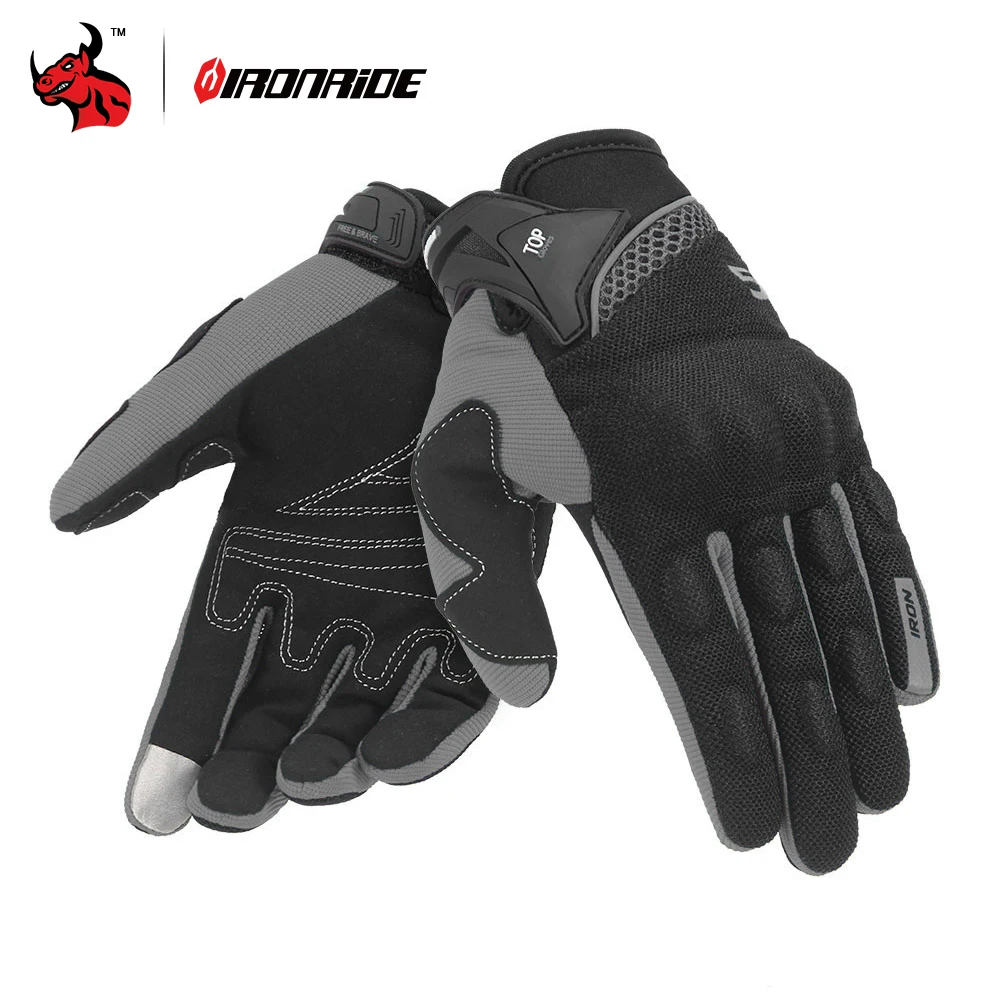 IRONRIDE Summer Motorcycle Gloves Breathable Guantes Moto Protective Men's Touch Screen Off-Road Gloves Motorbike Riding Gloves