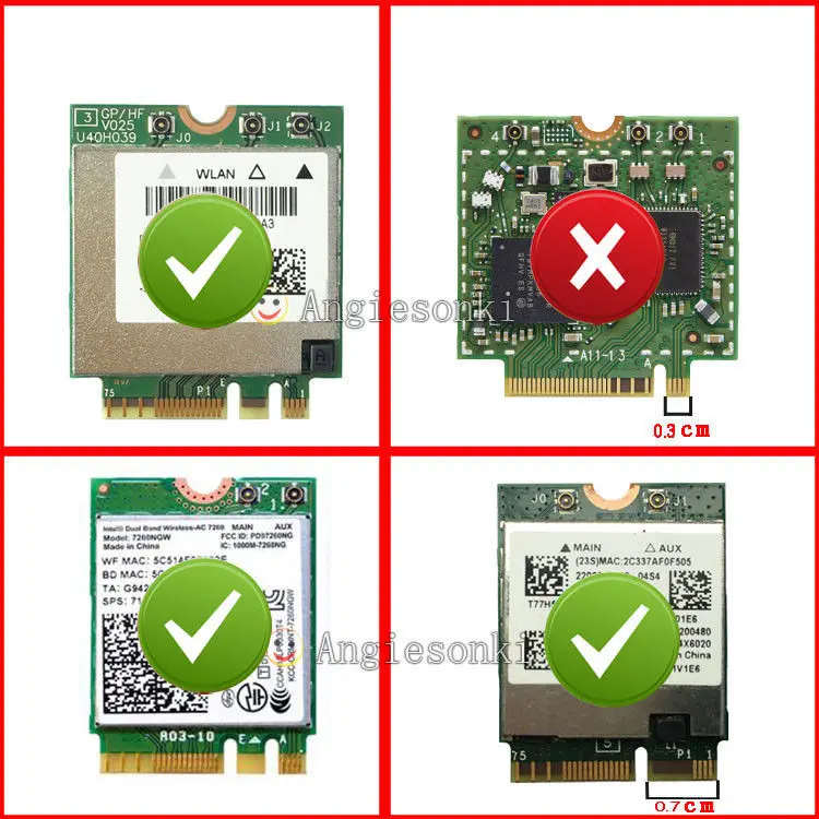 NGFF 키 E-미니 PCI-E 어댑터 컨버터, Inte.l 7260 7265 3160 8260 8265 9260 BCM94352Z BCM943228ZH 와이파이 모듈용