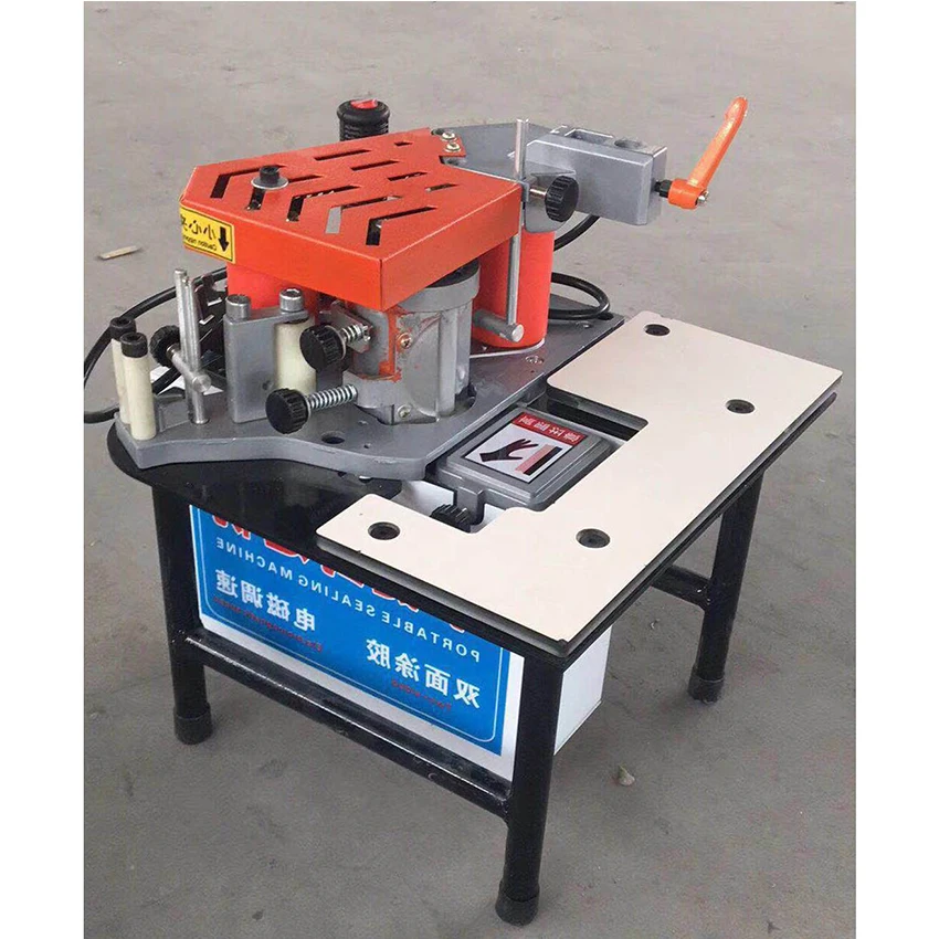 Edge Banding Machine Portable Two-sided Gluing Edge Bander speed controllable Woodworking Edge Banding Machine 220V 750W