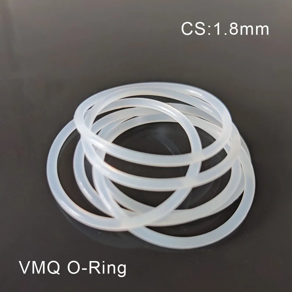 10PCS VMQ Seal Rings Thickness/CS 1.8mm Strip Silicone Rubber O-Ring Gasket Replacement Washer  Wather-proof Good Elasticity
