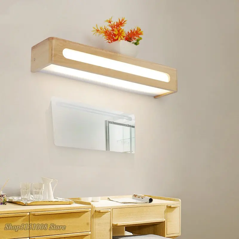 

Modern LED Wall Lamp Loft Bathroom Wooden Waterproof LED Wall Lights Mirror Light Bedroom Bedside Vanity Light Lighting Fixtures