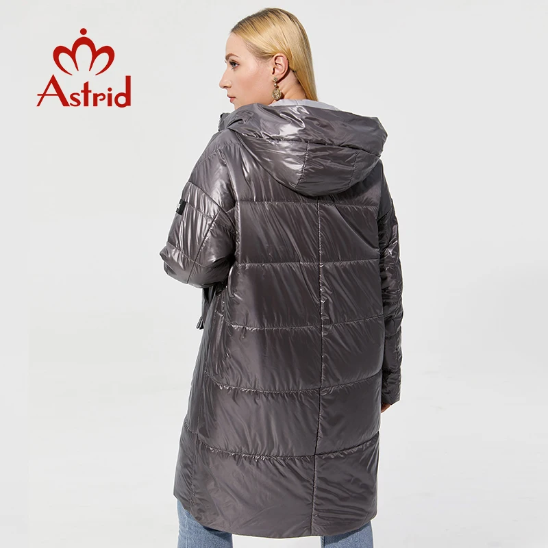 Astrid 2022 women\'s Autumn winter jacket Mid-length Coat Hooded plus size Fashion Women\'s Jacket Thin Cotton Warm Parka AM-9790