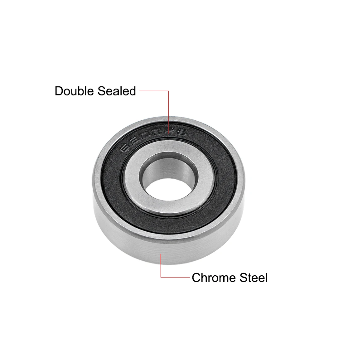 Uxcell 4pcs 6202-16-2RS Z2 Deep Groove Ball Bearings 16mm Inner Dia 35mm OD 11mm Bore Double Sealed Chrome Steel