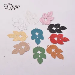 50pcs AC11137 19*30mm Leaf Charms  Earring Pendant Leaves Findings For Woman Bijoux