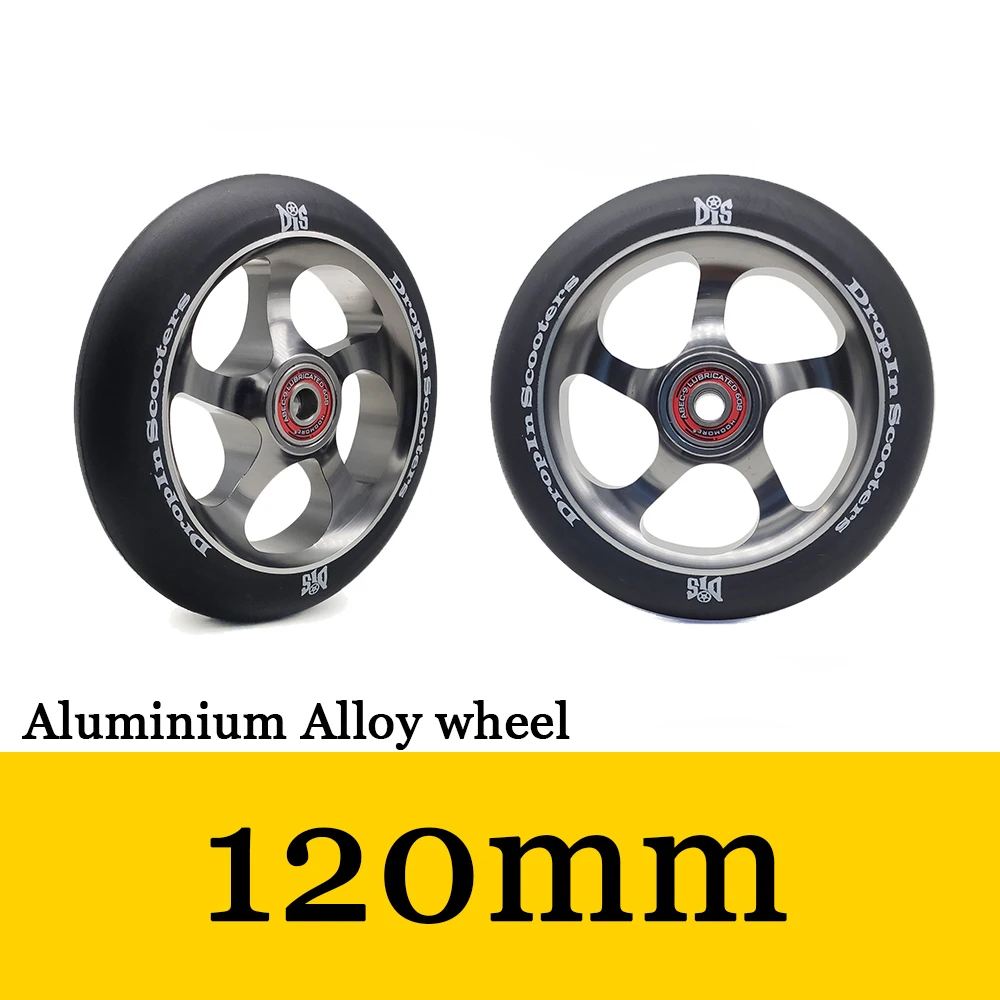 【120mm】2 pieces/lot 88A Aluminium Alloy Scooter Wheel Steel Hub High Elasticity Precision speed  Freestyle Stunt Scooter wheel